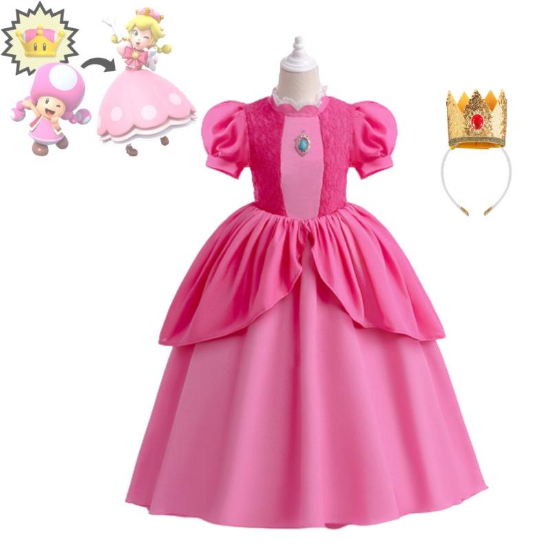 Cosplay Blue Princess Dress For Girls Lace Patchwork And Puffy Long Skirt