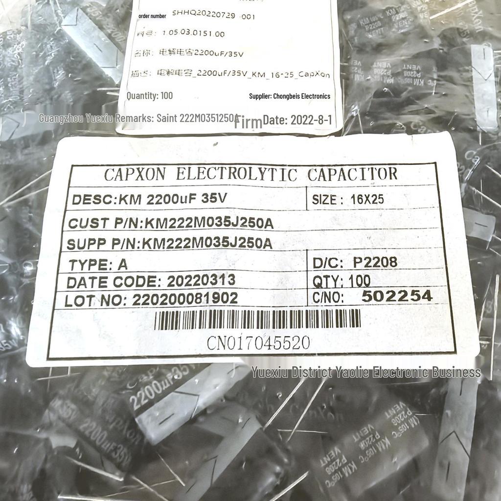 CAPXON Fengbin 35V 2200uF 16x25mm Aluminum Electrolytic Capacitor for Audio Filtering