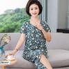 Women's Plus Size Summer Cotton Pajama Set for Middle-Aged & Elderly - Short-Sleeved Homewear Suitable for Outdoor Wear