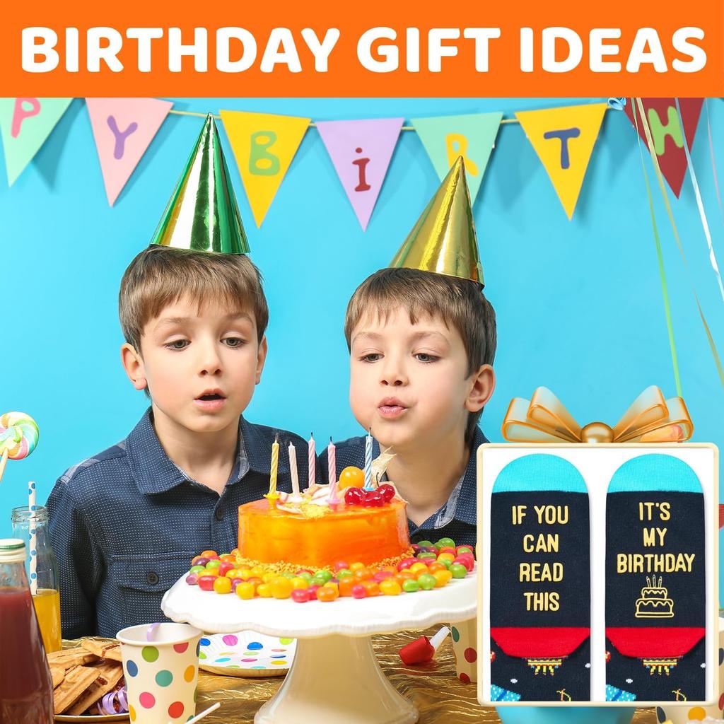 HAPPYPOP Birthday Gift Ideas for Kid - Socks for 4-6 10-12 Year Old Boy, Funny Sock for Son