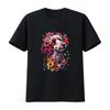 Vibrant Floral Poodle Dog Print Casual Nature Art T Shirt vintage Washed Unisex designer clothes fashion Stretched