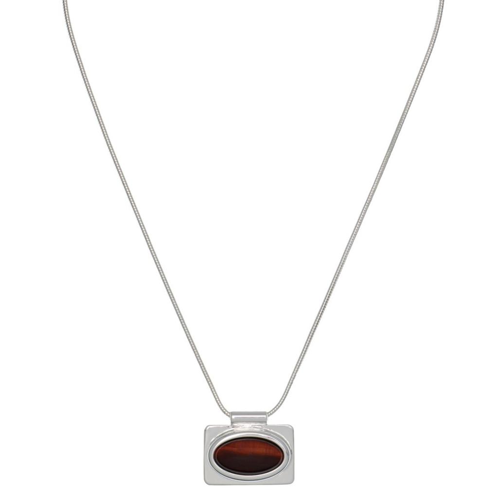 Maillard Simple And Exquisite High-End Metal Copper-Plated Platinum Inlaid Tiger'S Eye Pendant, Collarbone Chain, Sweet And Cool Wind Necklace.