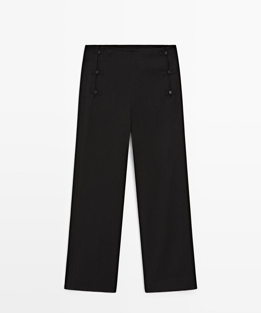 Masimodutti Button Detail Capri Pants