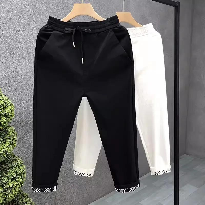 Men's Solid Color Casual Pants Autumn Sweatpants Simple Cropped Pants