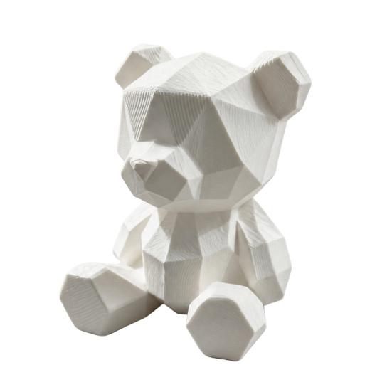 Polygon Bear Statue Hand-Paint Ornament Poly 3D Printed Geometric