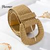 Women Belt Wardrobe Essential Elastic Straw Woven Wide Solid Color Casual Dress Jeans Boho Stretchy Ladies Clothing Accessory