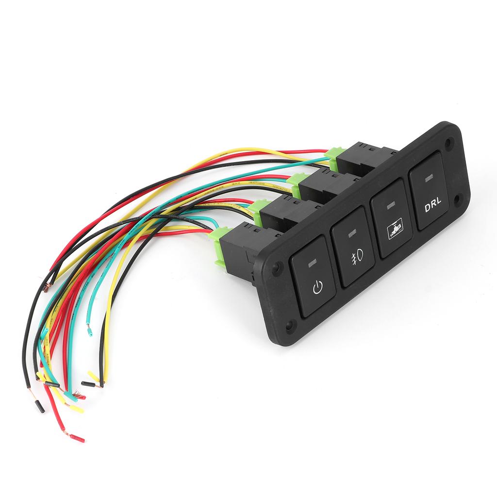 4 Gang Switch Panel Push Button for DRL LED Driving Recorder Fog Lamp 12‑24V Fit for Camry Yaris Highlander