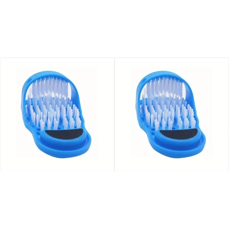 Massage Foot Scrub Slippers, Suction Cup & Hollow Design, Soft Bristles + Foot File, Exfoliating & Anti - Slip for Bathroom