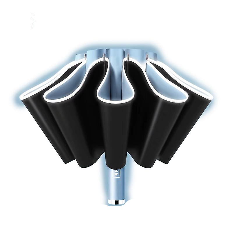 

Зонт, полностью автоматический отражающий боковой зонт из алюминиевого сплава. синий