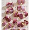Yhpup 4 Color Stainless Steel Acrylic Rectangle Stud Earrings 18K Golden Plated Modern Fashion Jewelry Wholesale 2025