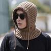 Winter cold weather gear neck warmer and fur hat integrated hood neck warmer