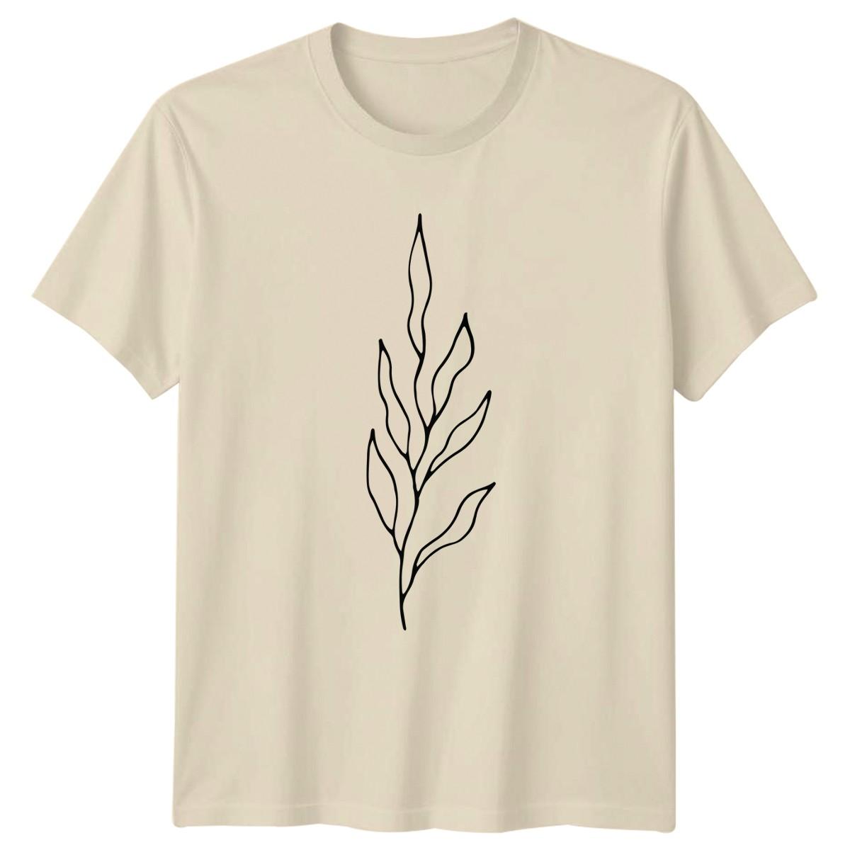 Minimalist Ocean Kelp Seaweed Drawing T-Shirt Botanical Nature Lover Gift XXXXL