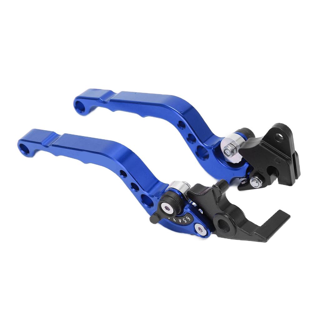 2PCS Motorcycle Brake Clutch Lever Handlebar Braking Device Adjustable Aluminium AlloyBlue