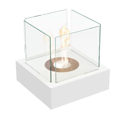 Freestanding Bioethanol Fireplace TANGO 3 White TÜV