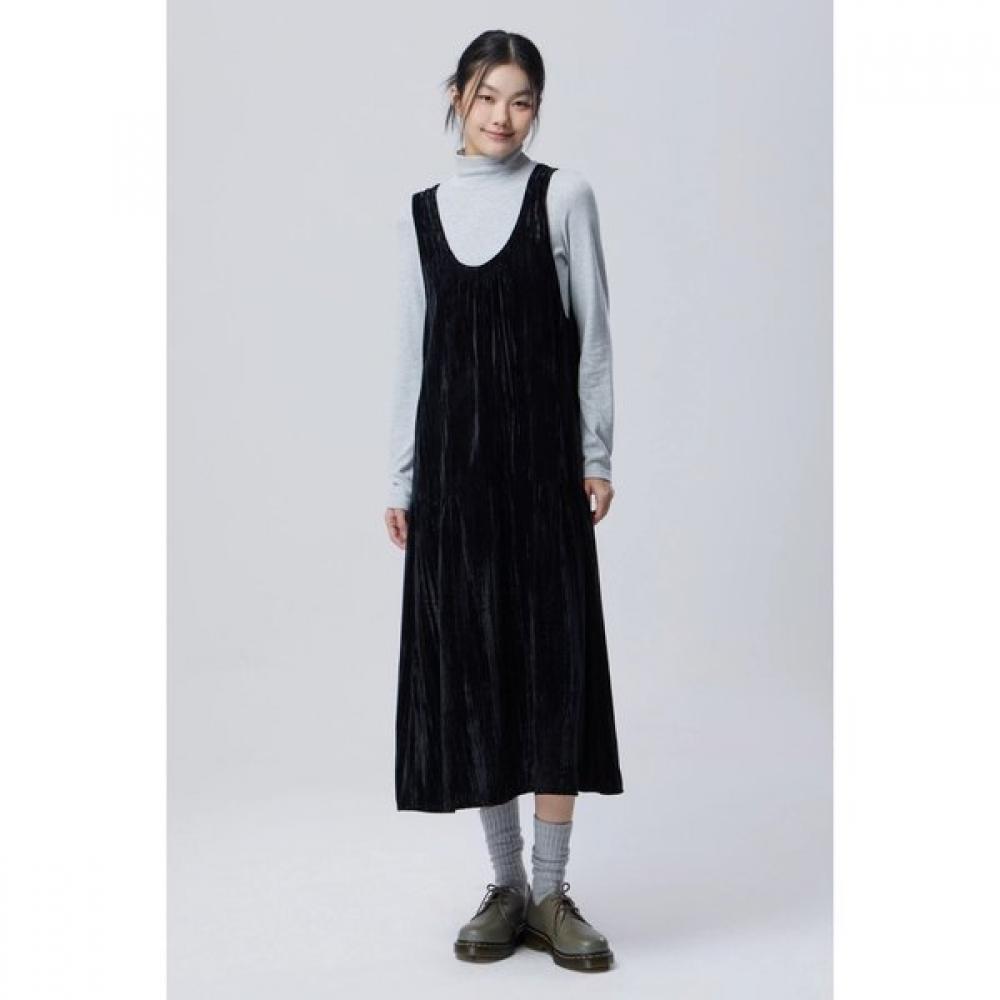 Benetton Velvet Stripe Line Dress Baop01611