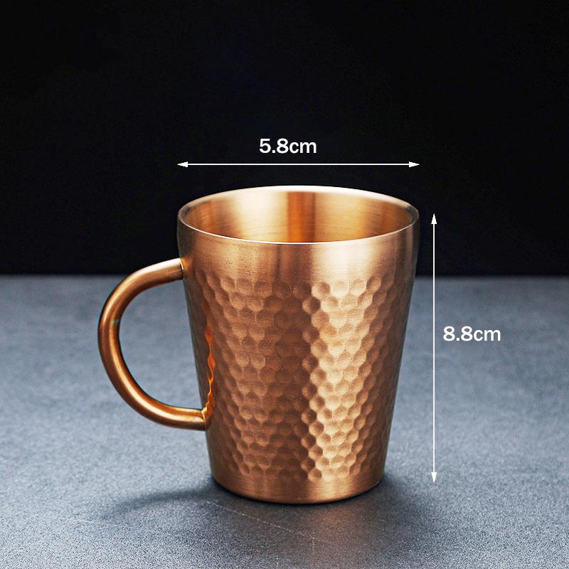 Gold 304 Stainless Steel Beer Mug Water Cups With Handle Coffee Milk Juice Mugs Summer Bar Tool Anti-Scalding For Kitchen Drink