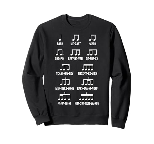 Composer Rhythm Classical Music Gift Music Motif Bach Mozart Beethoven Chopin Music Lover Sweatshirt
