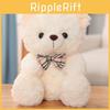 Cute Teddy Bear Plush Toy With Checkered Bow Decoration For Kids Birthday Gift