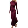 2026 women's spring new, Amazon cross-border Europe and the United States, fashionable solid color slim pleated dress 661