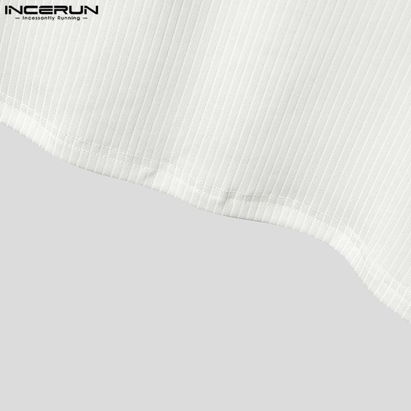 INCERUN Tricouri pentru bărbați cu gât în V, mânecă scurtă, patchwork din plasă, față transparentă cu încrucișare