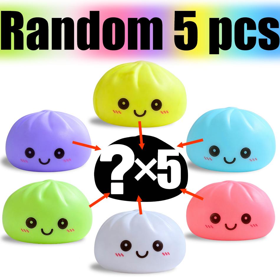 2027 Simulation Dumpling Squishy Night Light Soft Lightup Bubble Spitting Bun Birthday Gift Colorful Dumping Toy Squishy Gifts