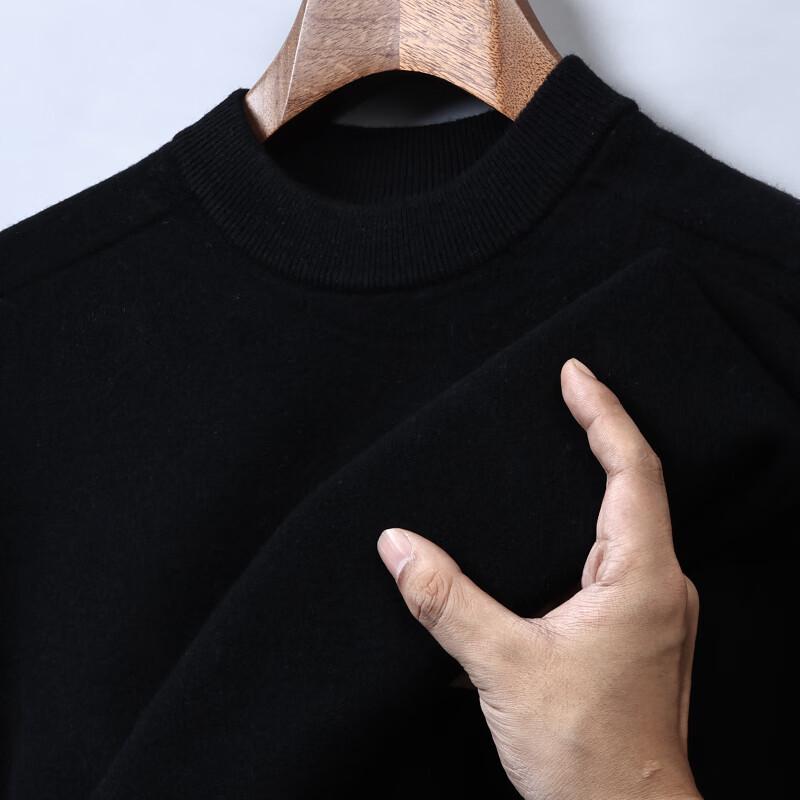 Hengyuanxiang Men's 100% Pure Wool Round Neck Sweater