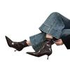 Pointed short boots women's autumn and winter 2025 new boots fleece short boots niche thin women's boots thin heel high heel boots