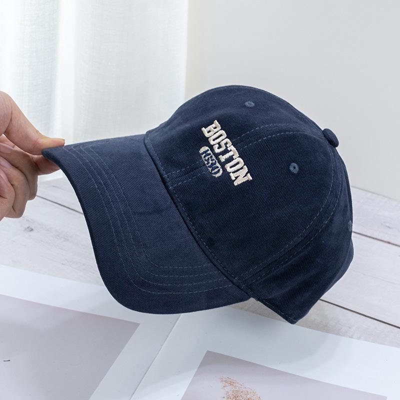 Embroidery Letter Baseball Hat for Women Sunshade Fashion Solid Color Duck Tongue Caps Unisex Outdoor Sunscreen Visor Peaked Cap