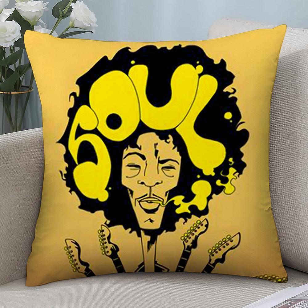 SingerJ-Jimi H-Hendrix Pillow Case Short Plush Sofa Decorative Gift Home Double-sided Printing Cushion