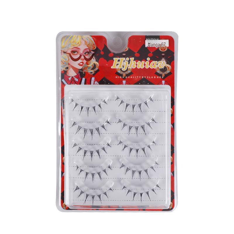 Barbie Comic Eye False Eyelashes - 5 Pairs, Soft Simulation, Little Devil Black Stem