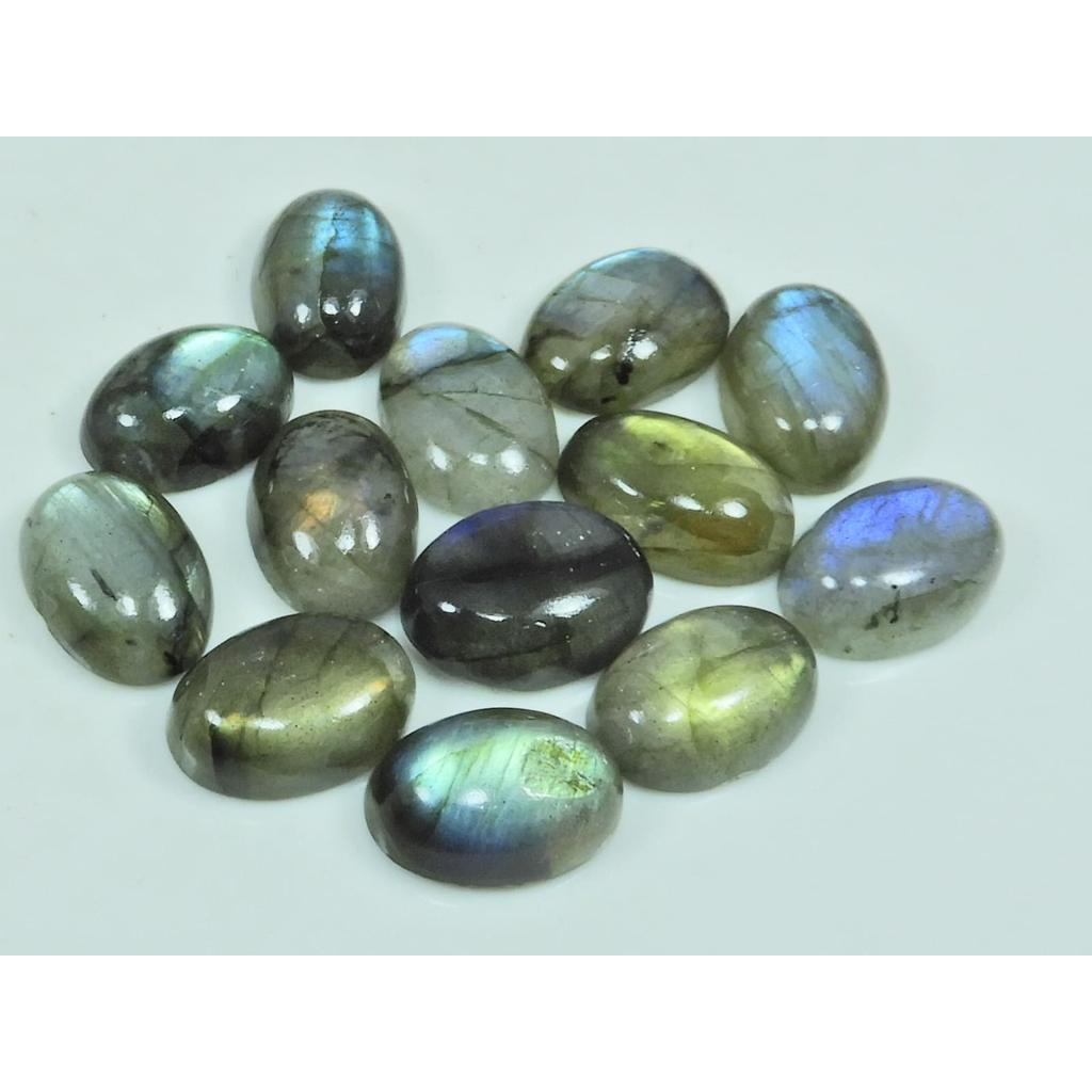 10X14MM Natural Labradorite Oval Cabochon Loose Gemstone 13Pcs Lot 76Cts. C-3139