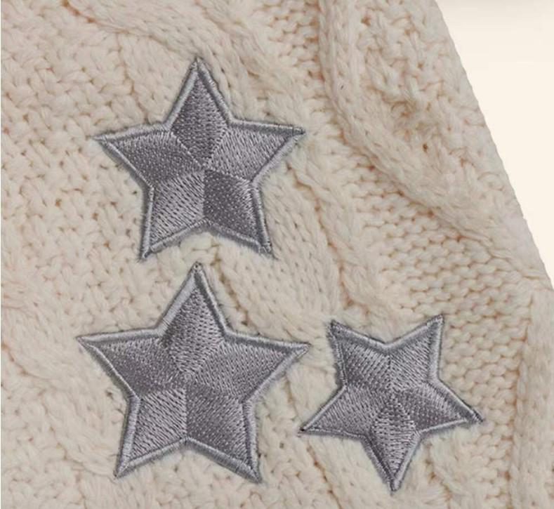 Japanese Style Soft Girl Sweater - Taylor Swift Inspired Star Embroidery Cardigan