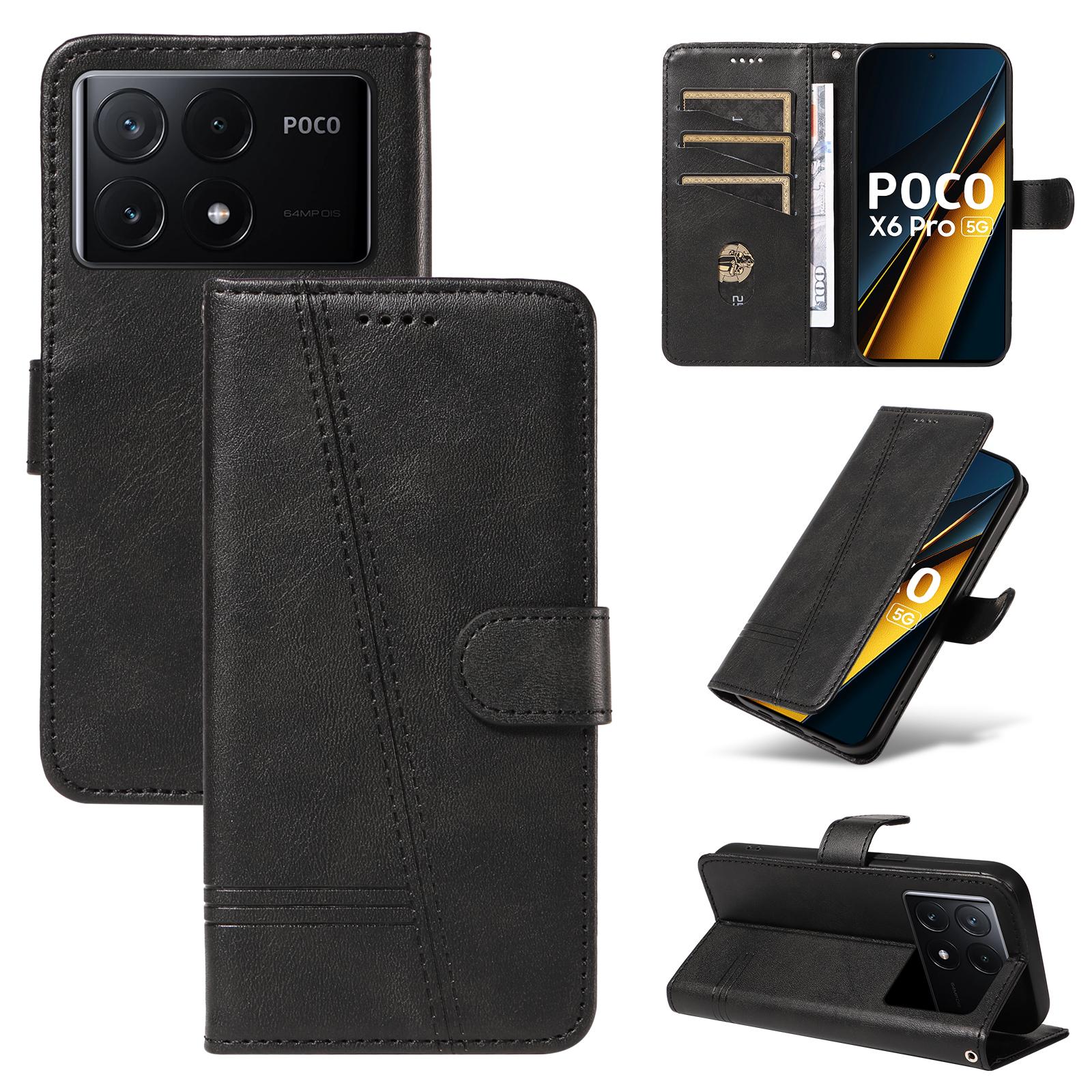 

Flip Cards Solt Wallet Leather Case For Xiaomi Redmi Note 13 Pro Plus 12 11 POCO X6 X5 13C 13T 12C Book Emboss Lines Bag Cover For POCO X5 чёрный