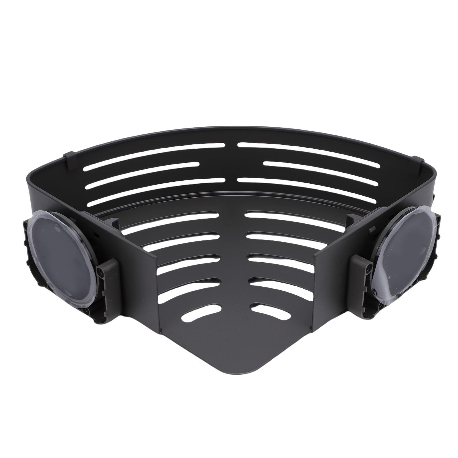 

Suction Cup Corner Shower No Drilling Shelf Aluminum Alloy Removable Bathroom Storage Rack Triangular 1 Layer with Towel Bar Hooks