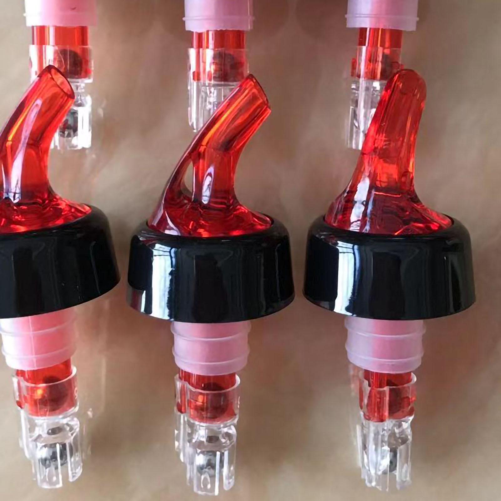 

6pcs Bottle Pourers Spout Food Grade Plastic Liquid Dispenser Bottle Nozzle Barware For Wine Cocktail Red красный