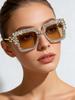 2026 Luxury Rhinestone Square Sunglasses For Women Oversized Bling Frame UV400 Protection Party Shades KJ200