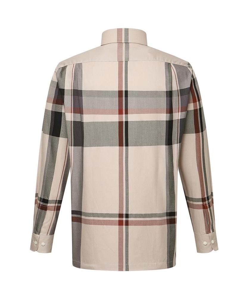 DAKS SHIRTS Cotton Blend Big Check Shirt Regular Fit Beige_Dma1Shcl101I1