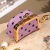 PU Leather Leather Jewelry Bag Polka Dot Small Item Bag Luxury Kiss Lock Coin Purse  Woman Girl