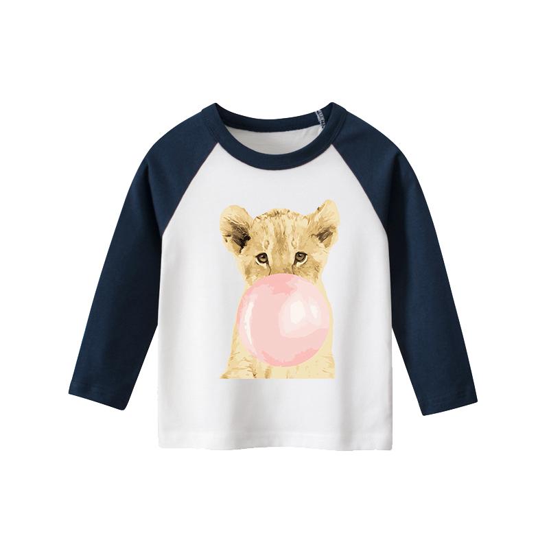 

Дети от 1 до 9 лет, весенне-осенний лоскутный цветной топ, пуловер, повседневная рубашка с круглым вырезом, футболка с длинными рукавами и принтом для мальчиков и девочек