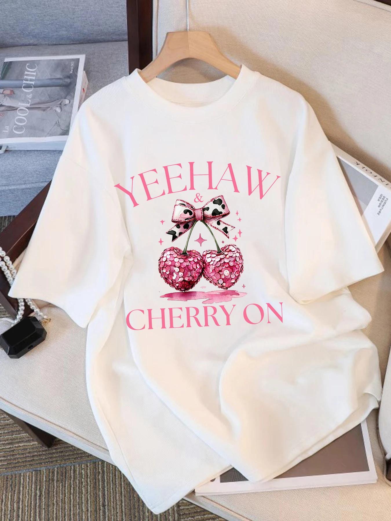 

Rose arcshaped cherrycolored summer new Womens breathable soft collarless loose casual top S