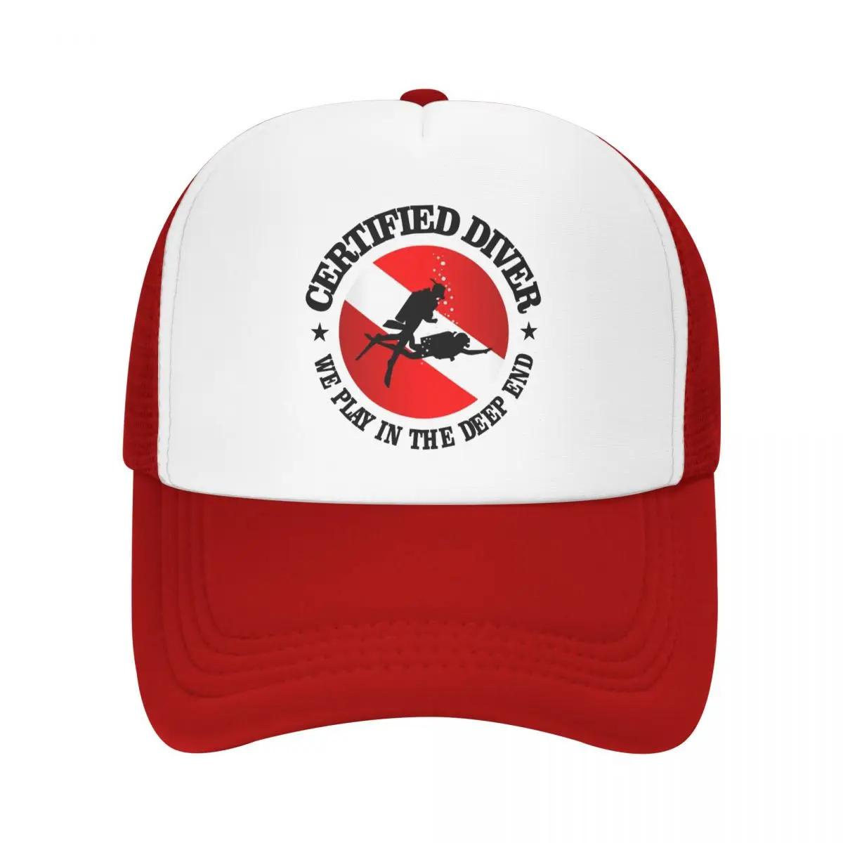 

Personalized Scuba Diving Certified Diver Baseball Cap Unisex Women Breathable Trucker Hat Outdoor Snapback Hats One Size