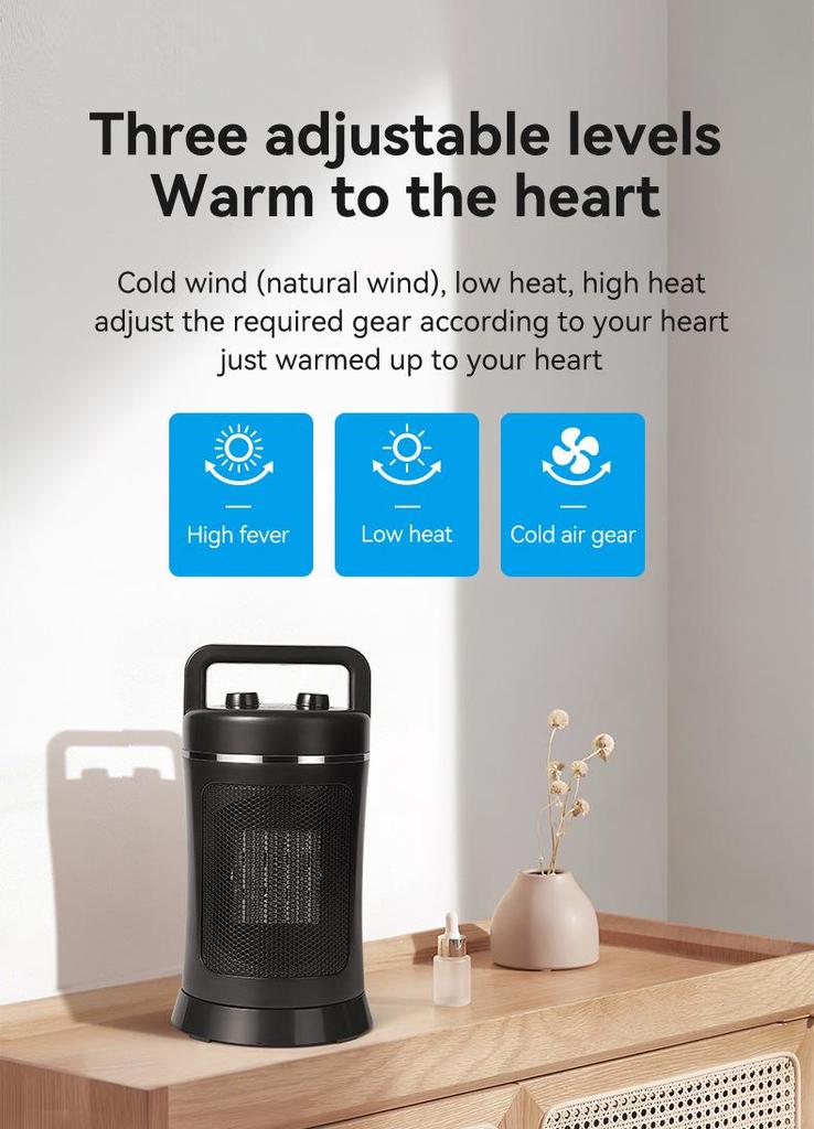 PTC Portable Energy-Saving Desktop Heater for Home & Office