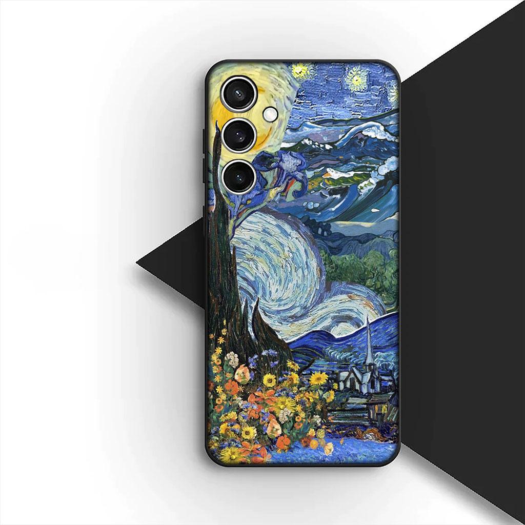Phone Cover for Samsung Galaxy S22 S21 S20 FE Ultra Plus A07 A17 A15 A16 A25 A57 A37 Casing Case Starry Night Van Gogh Sky Art