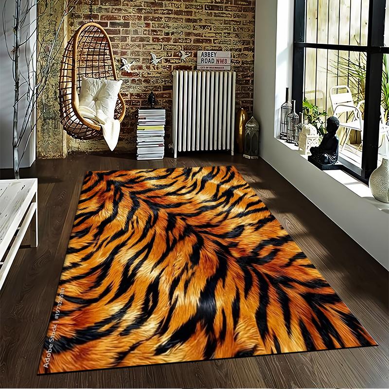 Teppich mit Tigerstreifenmuster Rutschfester Teppich geeignet für Sofas im Wohnzimmer und Schlafzimmer