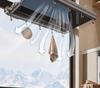 Invisible Retractable Folding Drying Rack with No-Punch Suction Cup for Balcony