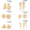 IngeSight.Z 6Style Retro Exaggerated Irregular Geometric Stud Earrings Women Creative Punk Metal Piercing Earrings Charm Jewelry