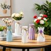 Modern Flower Vase Woven Faux Rattan for Flowers Plastic Weaving Texture Indoor Small Decorative Living Room Farmhouse Entryway Home Decor Dried