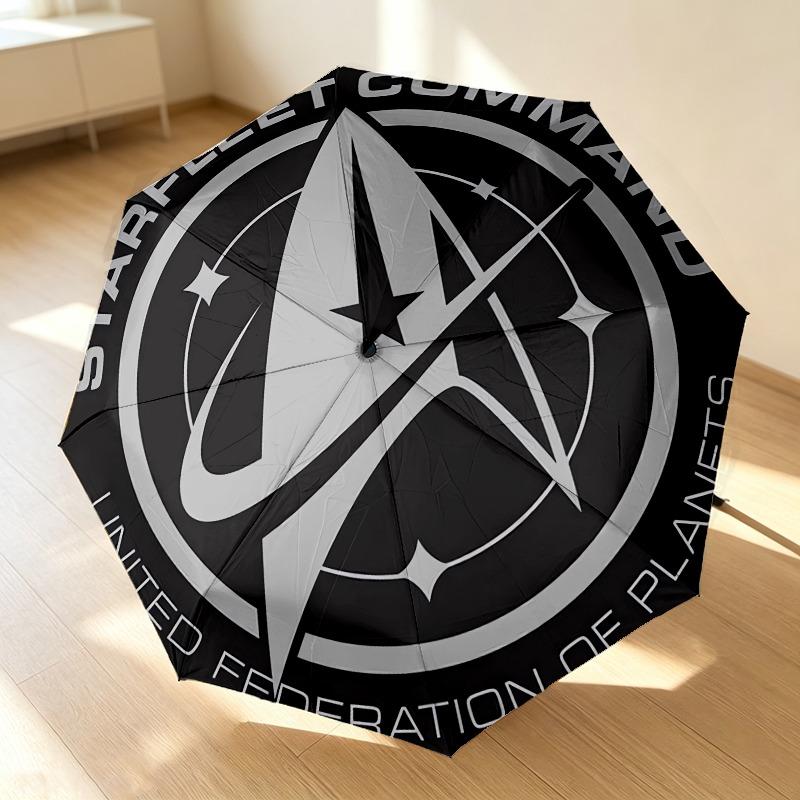 Starfleet Command Portable 3 Folds Umbrella Portable Windproof Folding Rain Umbrella For Travel Outdoor Sun Protection Travel Outdoor Gift