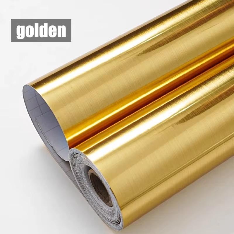 PVC Stainless Brushed Silver Removable Wallpaper Decor Film Vinyl Waterproof Oil-proof House Appliance Kitchen Elevator Sticker