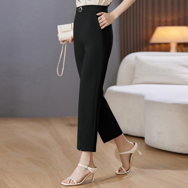 Paster Women's Casual Straight-Leg Cropped Pants